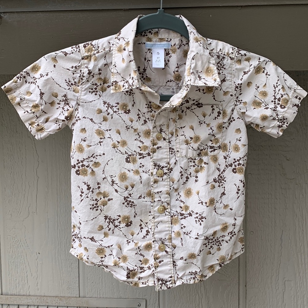 Floral button-up.
